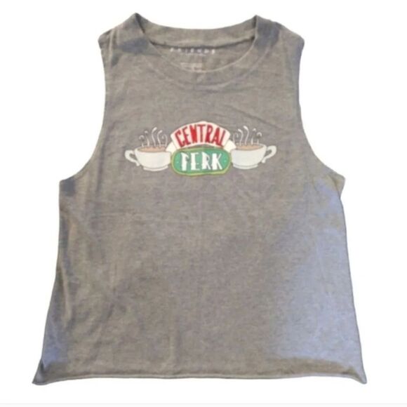 FRIENDS Y2K Grey Central Perk Printed Tank Top and Shorts Pajama Set Size XL - Picture 2 of 16